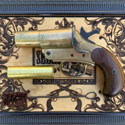 pistolet lance-fus&eacute;e WEBLEY & SCOTT Mk III - London & Birmingham - canon miroir - avec &eacute;couvillon