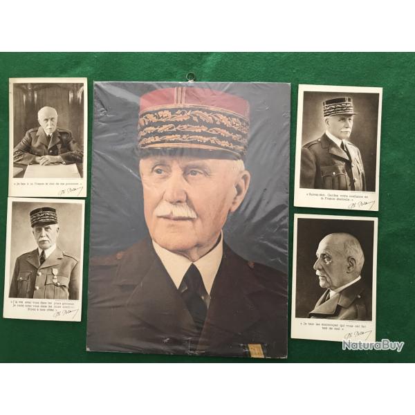 PORTRAIT DU MARECHAL D'EPOQUE ET CARTES POSTALE ,  PAS D'ACHAT PAR 10 X