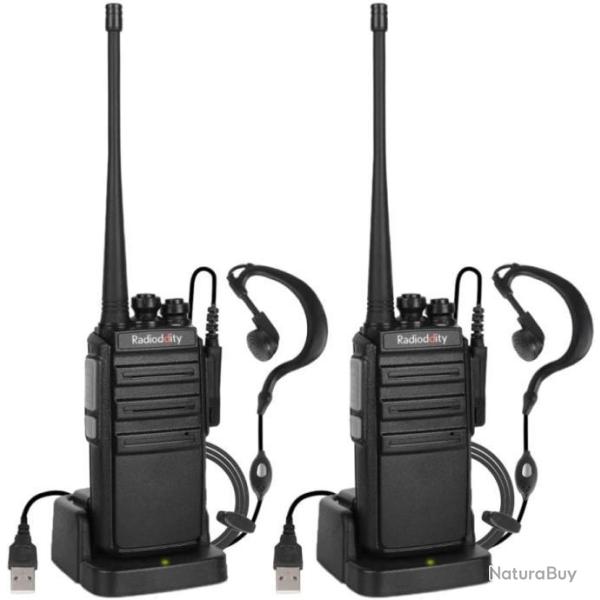 Radioddity GA-2S Radio Bidirectionnelle UHF Longue Port�e USB Compatible Programmation CHIRP Noir