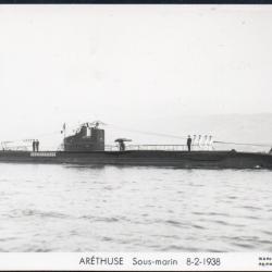 Carte Postale Sous-marin Ar&eacute;thuse 8-2-1938  -N&deg;7914
