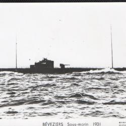 Carte postale sous-marin B&eacute;v&eacute;ziers 1931 -N&deg;7915