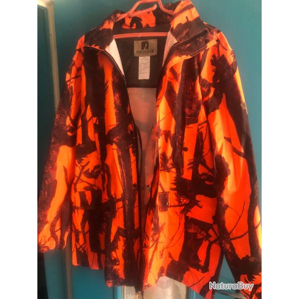 VESTE DE pluie avec capuche  CAMO FLUO taille 2xl neuf   GROS GIBIERS erreur taille