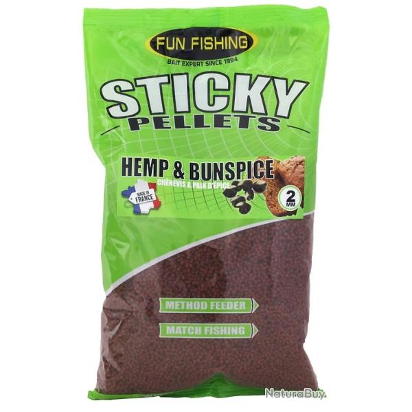 Sticky pellets FUN FISHING hemp & bun spice 2mm 650gr