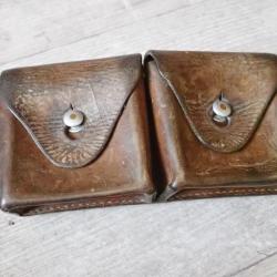 1919 Cartouchi&egrave;re en cuir Arm&eacute;e Suisse pour fusil ou carabine Schmidt Rubin