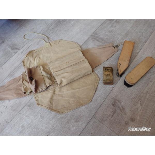 Kit de nettoyage uniforme / chaussures. Pour paquetage, sac � dos. Ordonnance suisse 1875