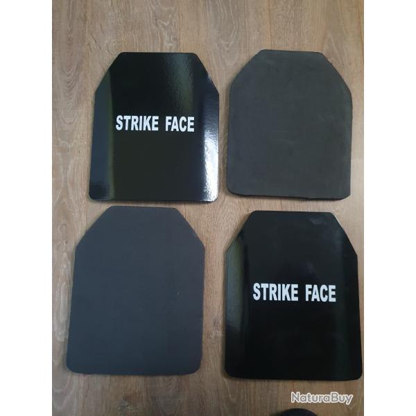2 Plaques pare balles balistiques nij3+ 2 ANTI TRAUMA acier ar 500 pour PORTE PLAQUES  SAPI LOT