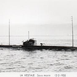 Carte postale sous-marin La Vestale 1935 -N&deg;7927
