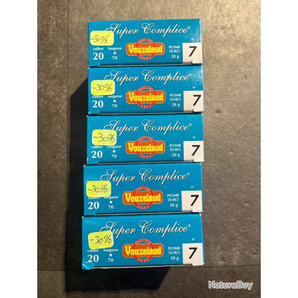 Lot 50 cartouches cal20 Vouzelaud super complice pl7