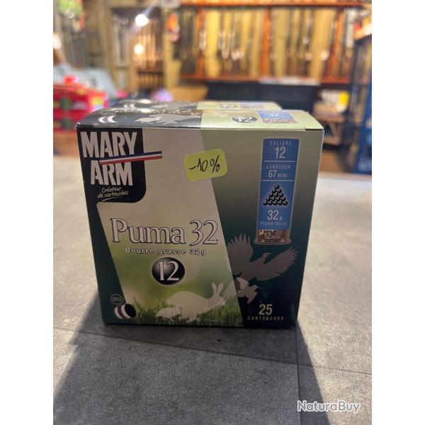 BOITE X25 CARTOUCHES MARY ARM PUMA 32 - 12/67 - PL 12