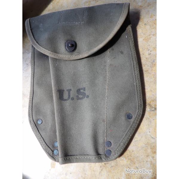 housse �tui  pelle pliante US army ww2 seconde guerre 43 dat� 1944 Am�ricain d�barquement arm�e lib�