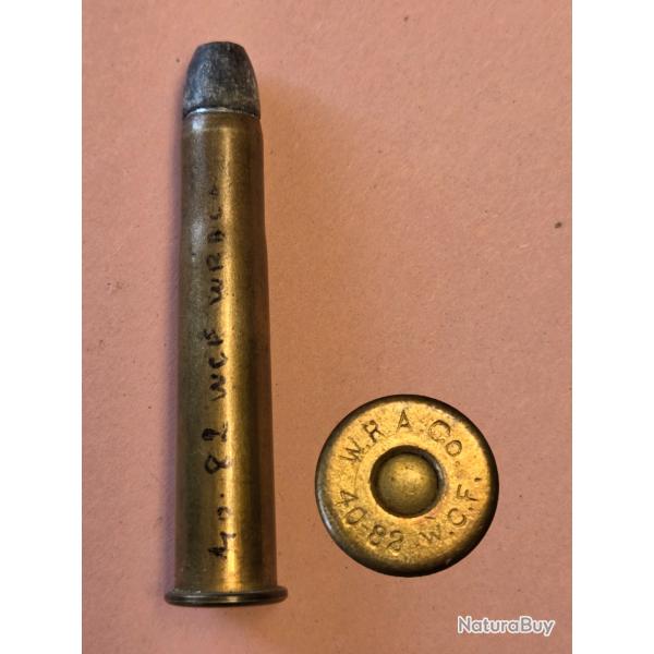 une  cartouche 40/82 wcf modele 1886  Winchester Wra.co poudre noire balle plomb ,En D