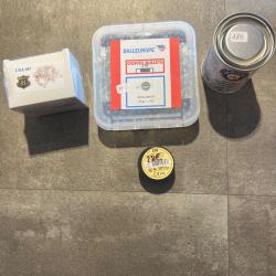 LOT BALLES + AMORCES + GRAISSE + BOURRES  - CAL. 36 PN