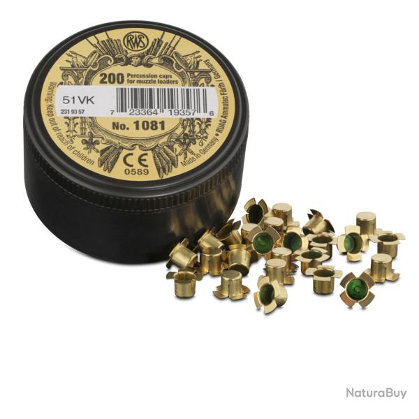 RWS AMORCES POUDRE NOIRE 1081 (fusil 4 ailettes 6,12mm)