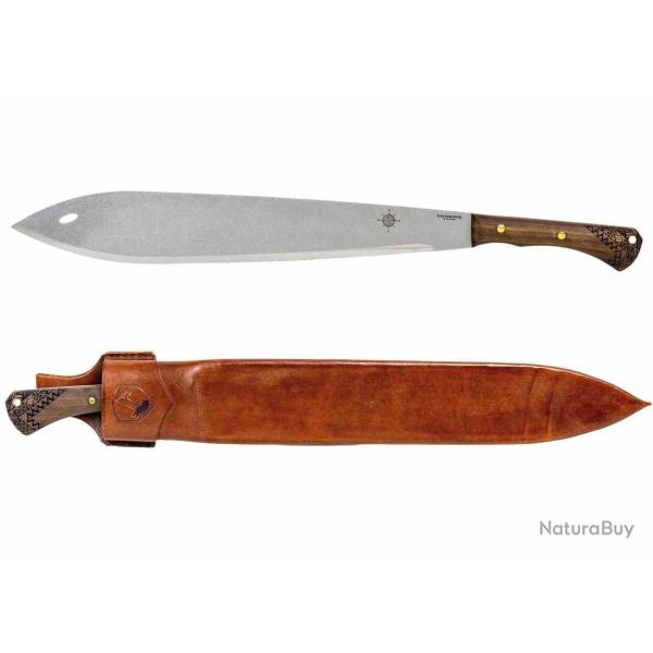 Machette Condor Indigenous Lame Acier Carbone 1075 Manche Noyer & Os Etui Cuir Salvadore CTK2012175H