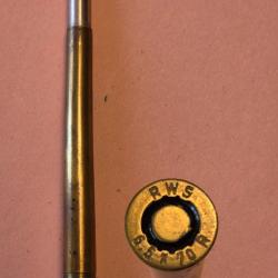 une fine cartouche de 6,5 x  70 R ,RWS  mix ou driling balle demie bind&eacute;e en D