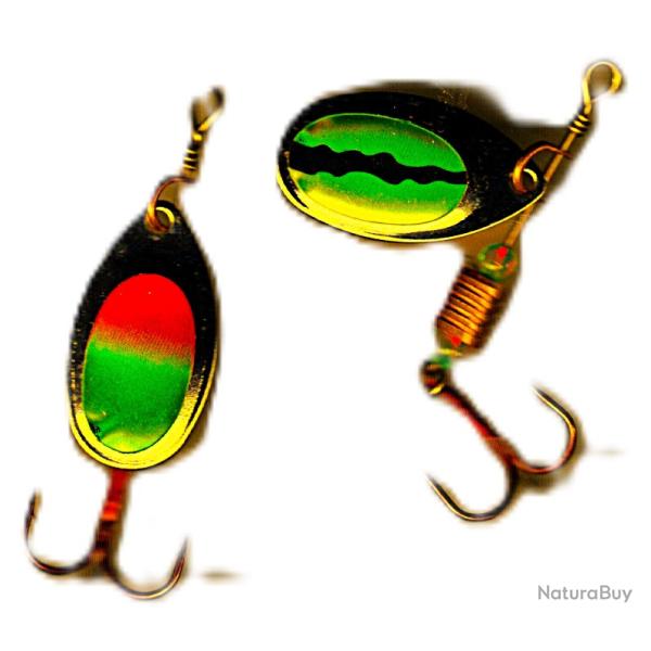 Cuillers tournantes pour truites, perches et autres carnassiers -3,40 gr.-  2 pi�ces