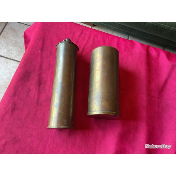 Artisanat de tranch�es. Lot de deux bouillottes, pas de prix de r�serve