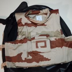GILET PARE-ECLATS doubl&eacute; de fibre UHMWPE ou kevlar/aramide + PLAQUE NIJ4 + SOLIDE SAC DE L'ARMEE