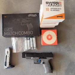 Pistolet &agrave; plombs Walther Q5 Match Combo 5" Umarex avec red dot RDS8 4.5mm