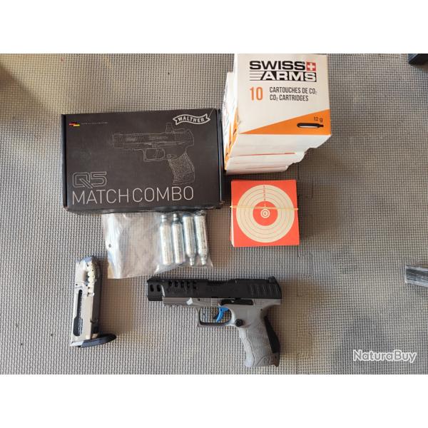 Pistolet � plombs Walther Q5 Match Combo 5" Umarex avec red dot RDS8 4.5mm