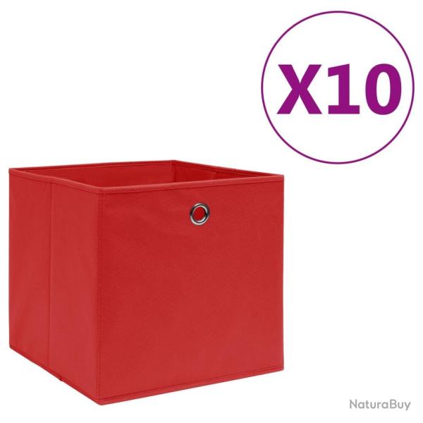 Bo�tes de rangement 10 pcs Tissu intiss� 28x28x28 cm Rouge