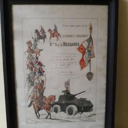 Regiment 3eme de Hussards .Cadre militaire Histoire WW 2 honneur et fidelit&egrave; au 3 reg