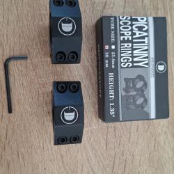 Anneaux de montage Lunette DiscoveryOpt 30mm de diametre pour rail picatinny 21mm