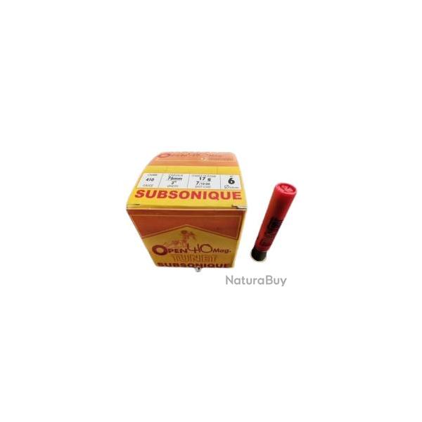 Cartouches TUNET OPEN 410 mag Subsonique 410/76mm 17g bj n�6 x25