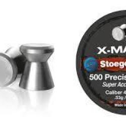 Plombs STOEGER X-MATCH t&ecirc;te plate calibre 4.5mm 53 g 8.18gr x500