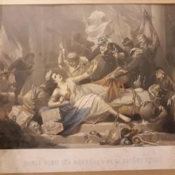 A Morlon 1871 Litho Encadr&egrave; .Paris subit les horreur de la guerre civil commune de Paris histoire
