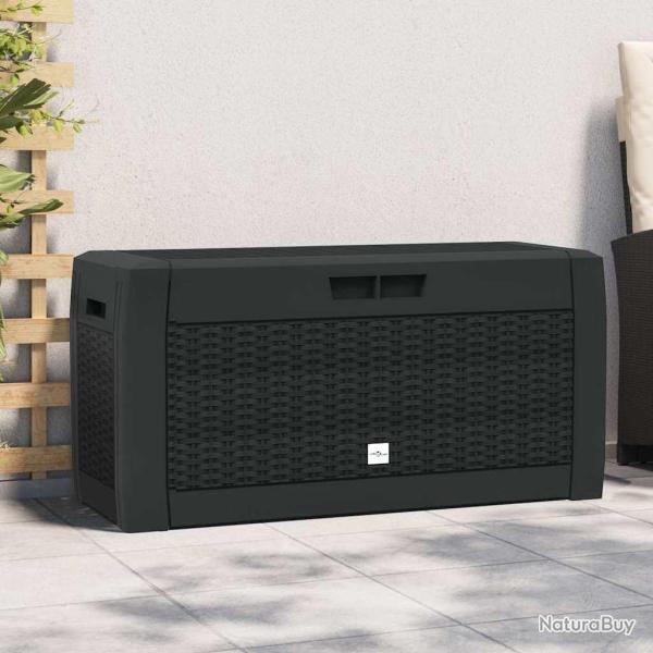 Bo�te de stockage jardin Anthracite 119x48x60 cm Polypropyl�ne