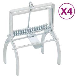 Pi&egrave;ges &agrave; taupes 4 pcs Argent&eacute; Acier galvanis&eacute;