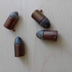 4 cartouches &agrave; broche calibre 9mm