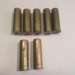 7 cartouches anciennes cal 16 &agrave; douille laiton GAUPILLAT (2) et CARTOUCHERIE FRANCAISE (5)