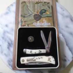 Coffret Cadeau Collecteur Remington Duck Tin Lame Acier Inox Manche en Os &Eacute;dition Limit&eacute;e