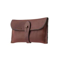Pochette cuir gras marron - Country Sellerie x10 balles