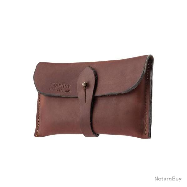 Pochette cuir gras marron - Country Sellerie x10 balles