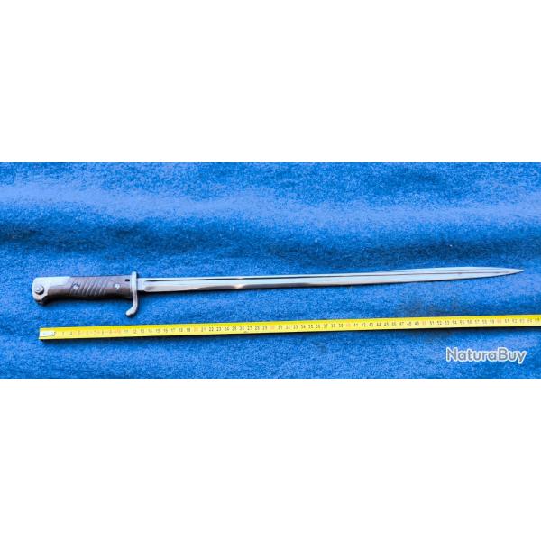 Ba�onnette allemande 98 longue poign�e 2e type superbe sans oxydation poussoir OK Sans fourreau
