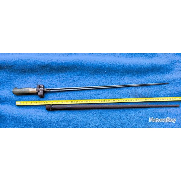 Ba�onnette 1886 Lebel premier type poign�e maillechort sans quillon Avec fourreau A nettoyer