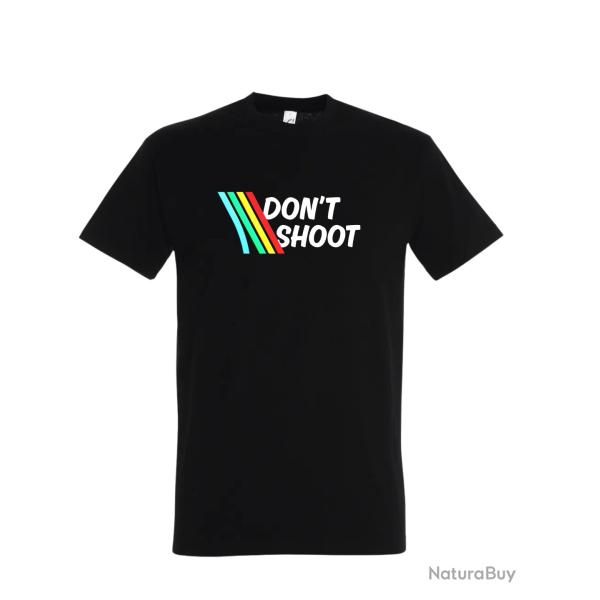 T-SHIRT DON'T SHOOT 100% Cotton Noir