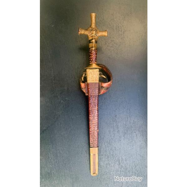 BEAU COUTEAU DE BRAS TELEK TOUAREG DU XIX SIECLE, LAME  BRONZE AFFUTEE, AFRICAN TUAREG KNIFE