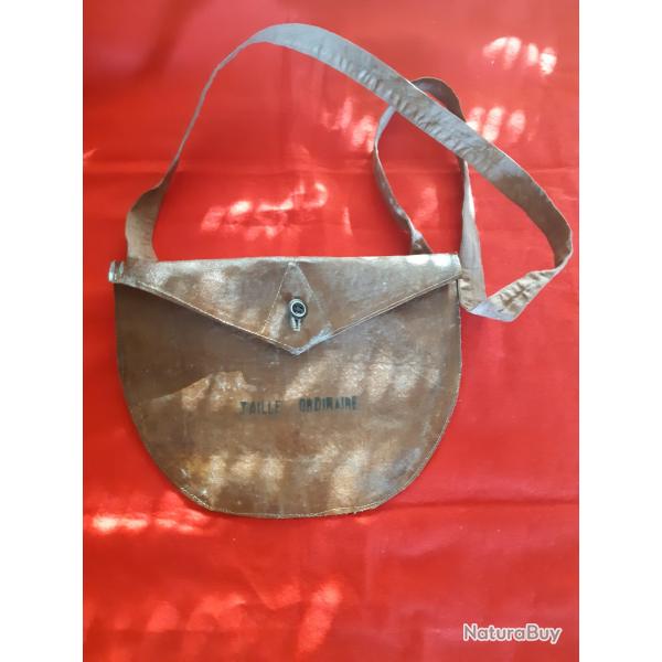 WW1 ETUI en Toile enduite pour MASQUE M2 1916 POILU VERDUN ARGONNES CHAMPAGNE AISNE SOMME VOSGES...