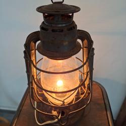 Lampe tempete ALG num&eacute;ro 7 p&eacute;trole &eacute;lectrifi&eacute;e vintage