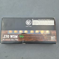 1 boite Cartouche rws 270wsm hit hunter green 8,4g/130gr