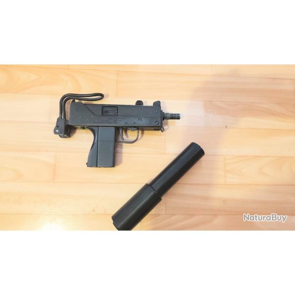 R�plique Denix Pistolet Mitrailleur INGRAM MAC-11 (USA 1972) + silencieux sans chargeur