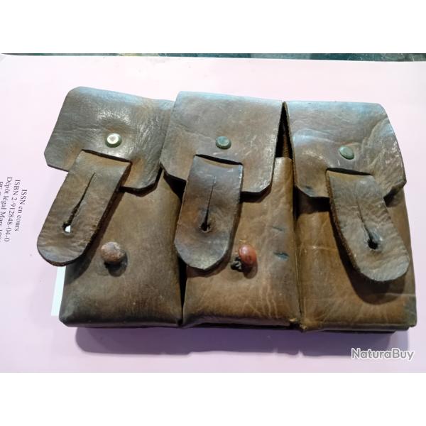 Pochette cuir Indochine fabrication locale, pour 3 chargeur USM1
