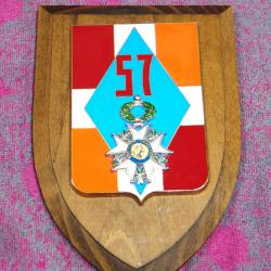 PLAQUE MURALE INSIGNE DU 57 &egrave;me R&Eacute;GIMENT DINFANTERIE en &eacute;mail FABRICATION DELSART