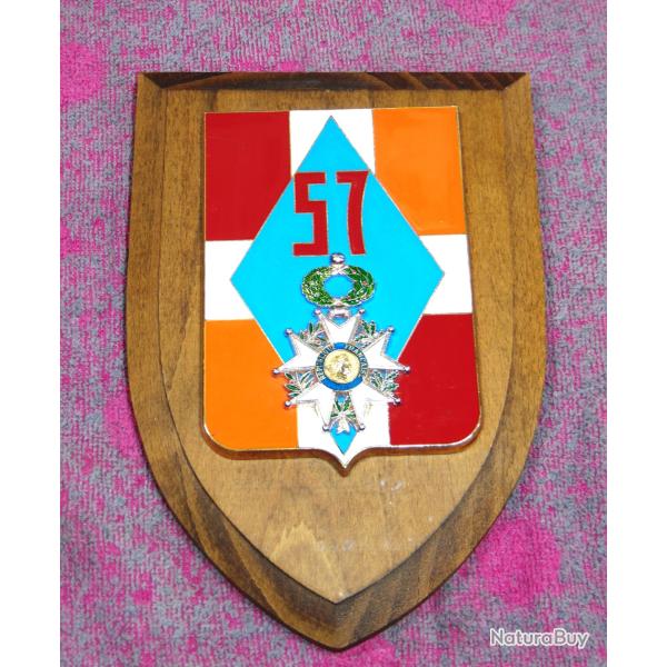 PLAQUE MURALE INSIGNE DU 57 �me R�GIMENT DINFANTERIE en �mail FABRICATION DELSART