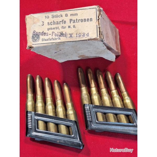 Steyr mannlicher pack complet de 2 clips de 8mm steyr NEUF bo�te d origine vendu par poudrenoirepro