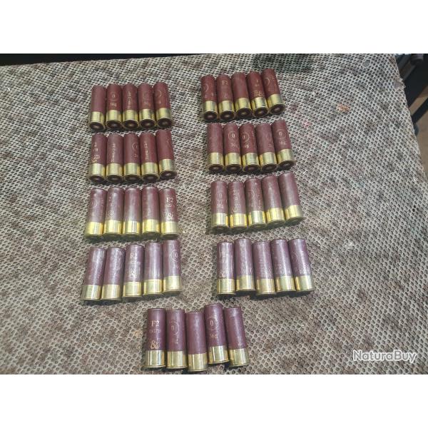 45 cartouches BASCHIERI &  PELLAGRI calibre 12/70 mod�le F2 EXTRA � BJ et 36 g de plomb N�0